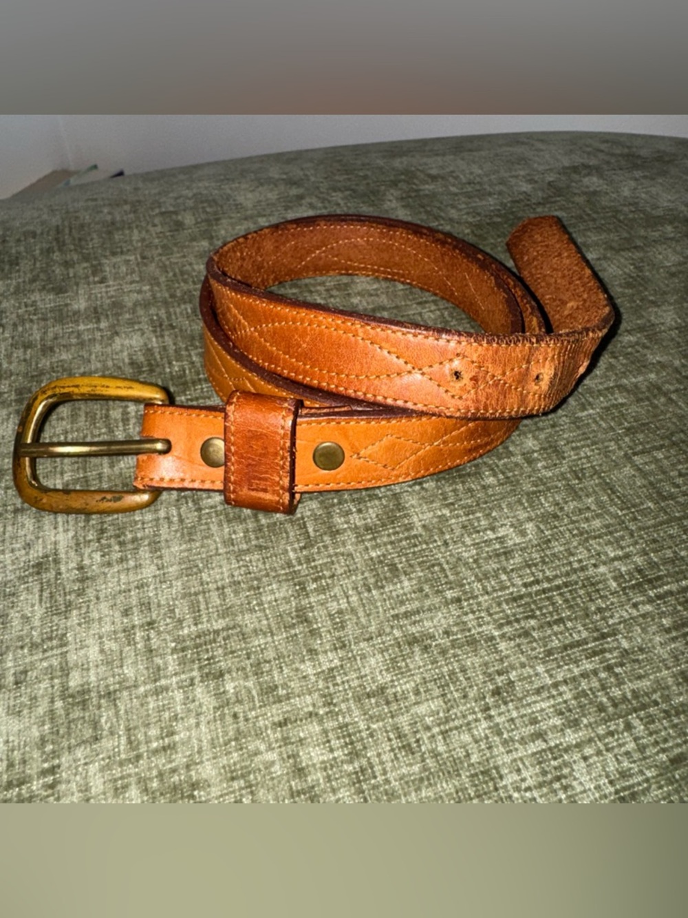 Vintage Frye Tan Leather Belt 32